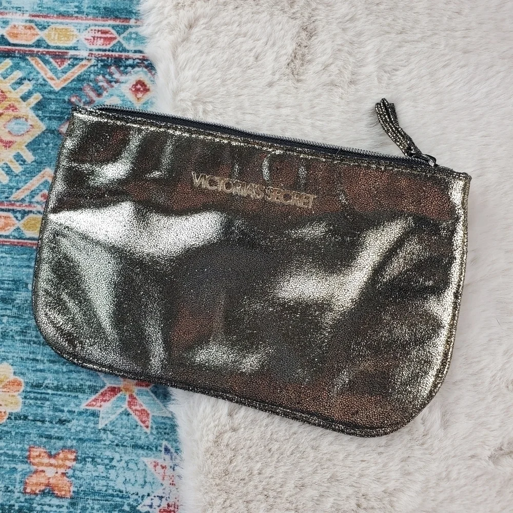 Victoria Secret Gold Cosmetic Bag